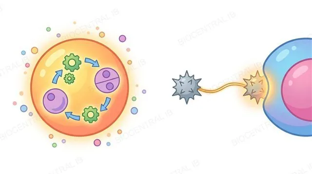 A comparison of a living cell carrying out metabolism and reproduction versus an inert virus that must hijack a host cell